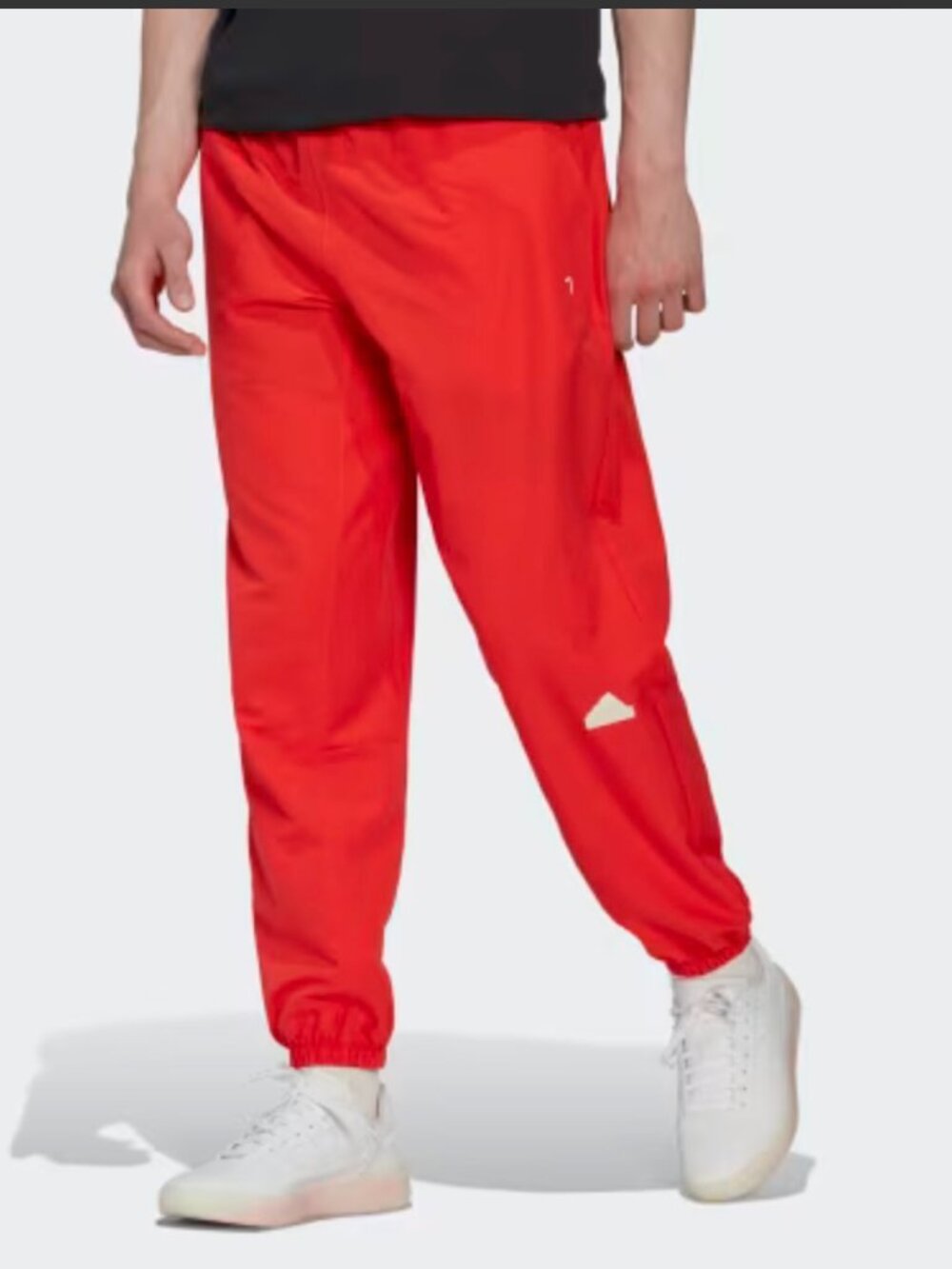 ADIDAS Woven Jogger Track Pants with Drawstring, Orange / Red | Sz S